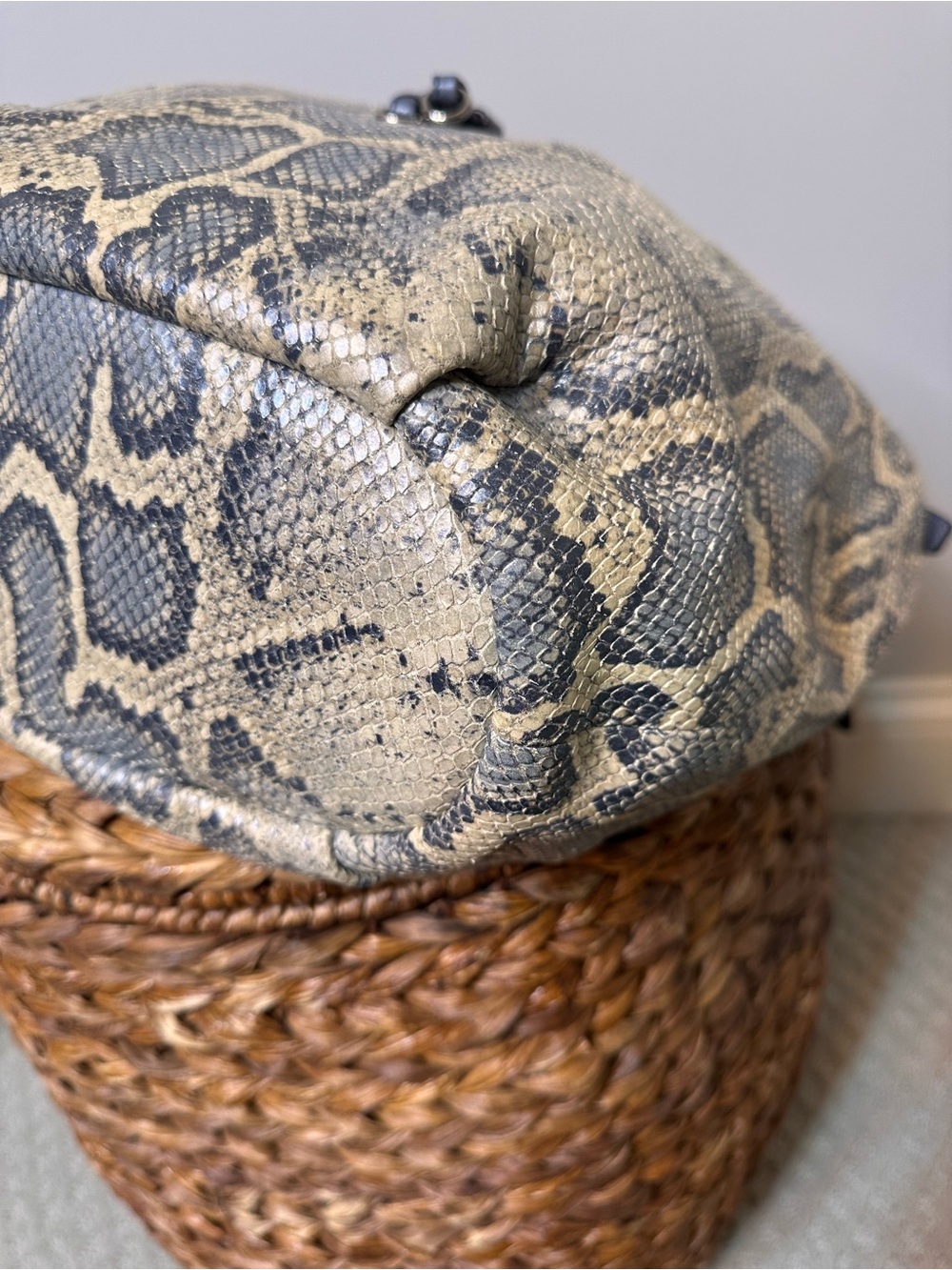 Coach Madison Marielle Python-Embossed Drawstring Shoulder Bucket Bag 17019 - Picture 9 of 14